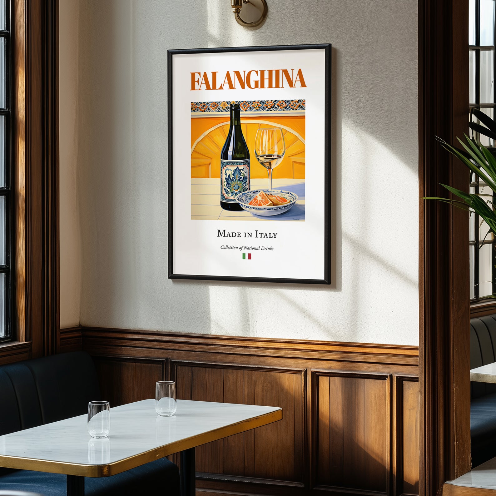 Falanghina – Italian White Wine, Wine Bar Poster, clean layout with no caption