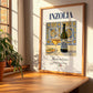 Inzolia – Italian White Wine, Bodega Poster, no-text version framed in wood