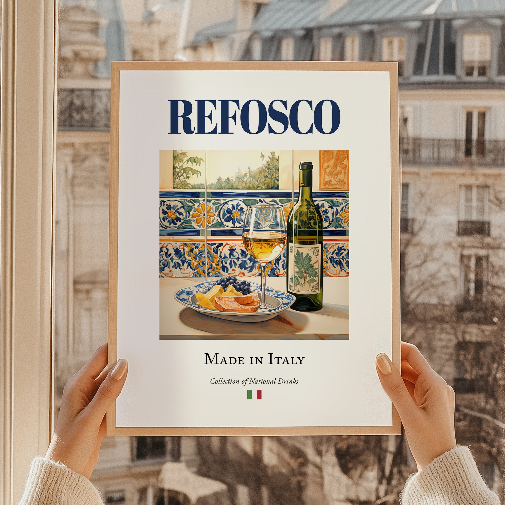 Refosco – Italian Red Wine, Wine Bar Still Life, styled in a charming Paris street view