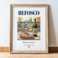 Refosco – Italian Red Wine, Wine Bar Still Life, in wooden frame leaning on the floor