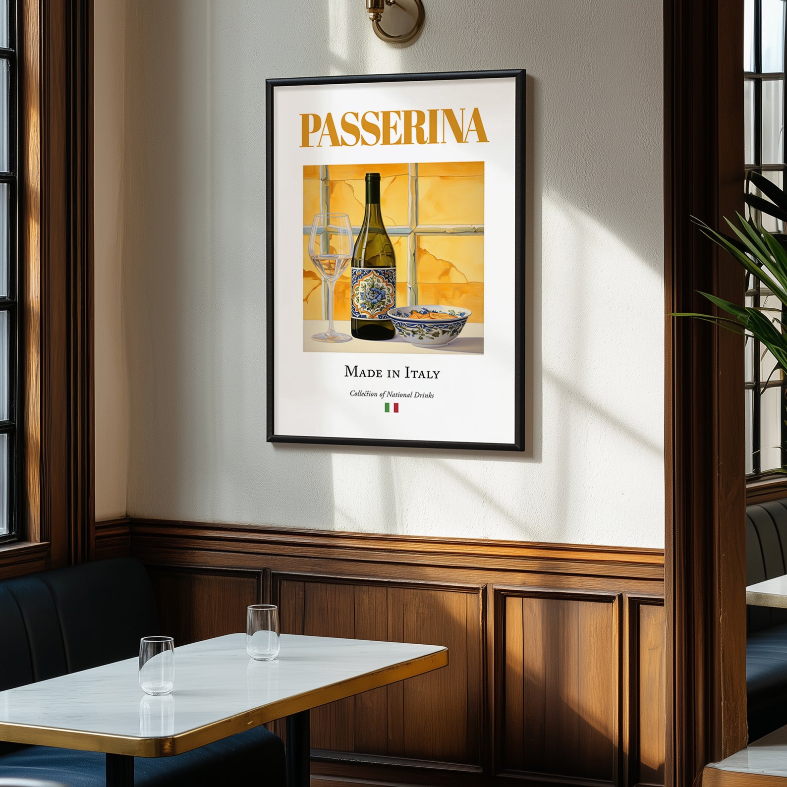 Passerina – Italian White Wine, Vinoteca Painting, clean layout with no caption