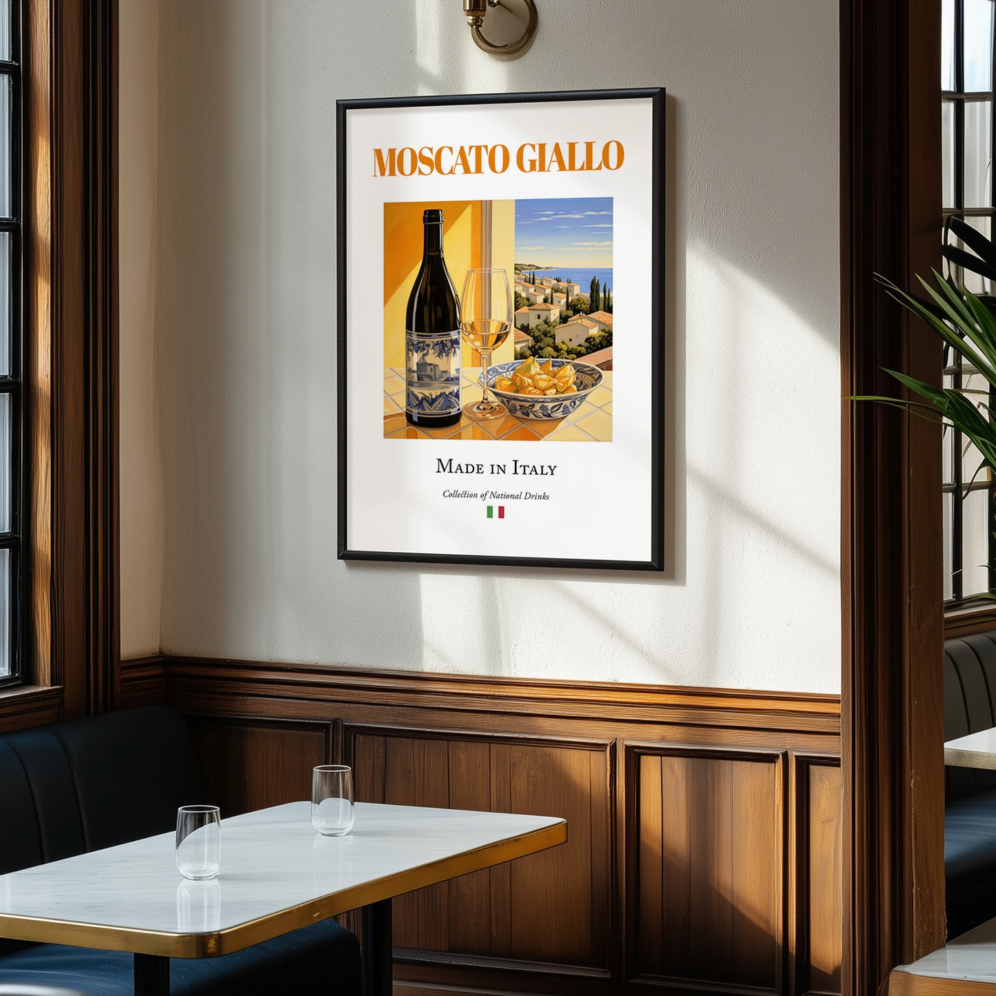 Moscato Giallo – Italian Dessert Wine, Bodega Wall Art, clean layout with no caption