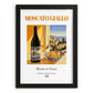 Moscato Giallo – Italian Dessert Wine, Bodega Wall Art, in sleek black frame