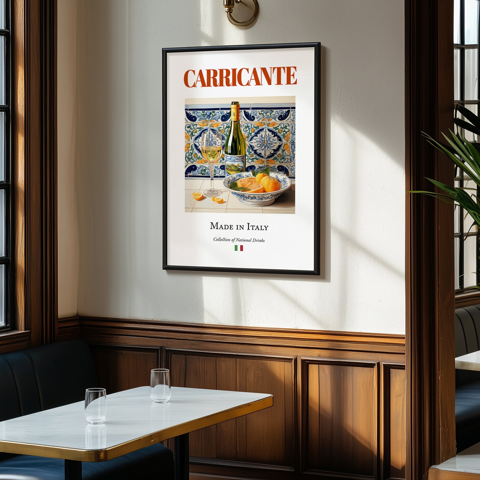 Carricante – Italian White Wine, Bodega Poster, clean layout with no caption