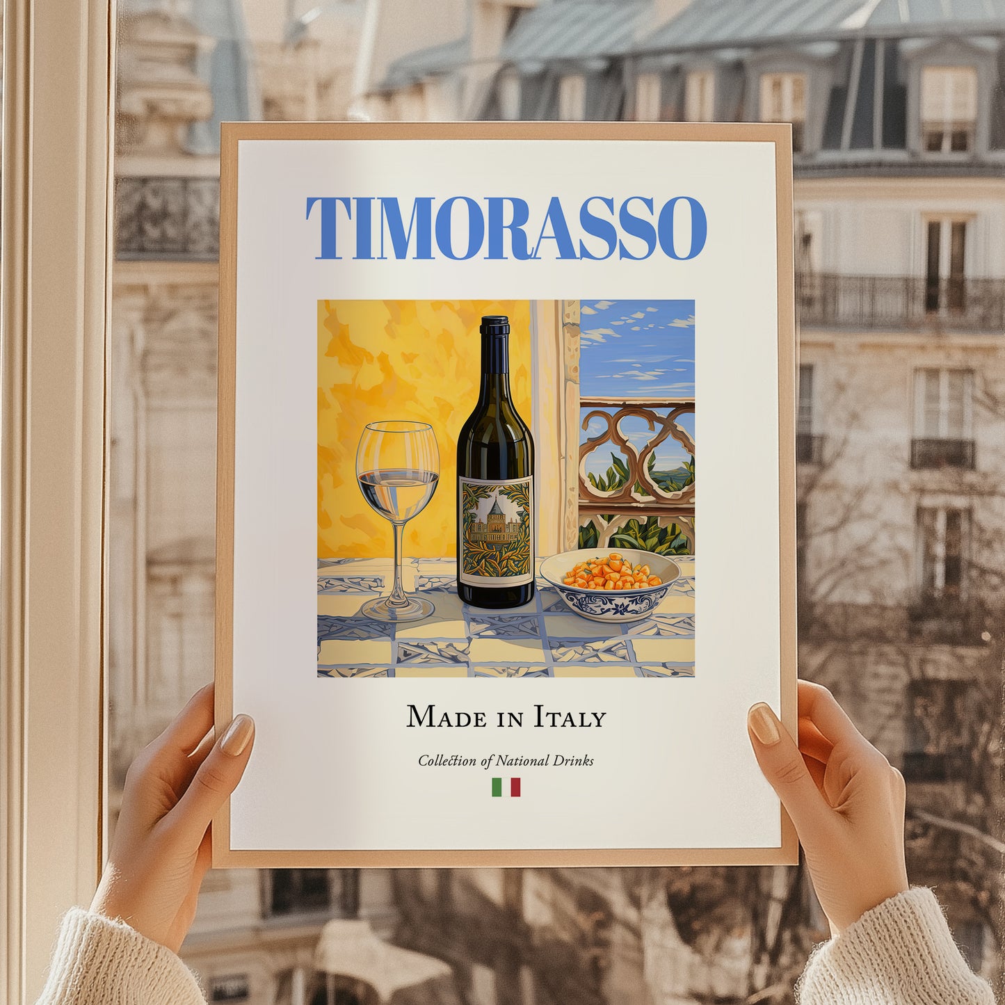 Timorasso – Italian White Wine, Vinoteca Art, styled in a charming Paris street view