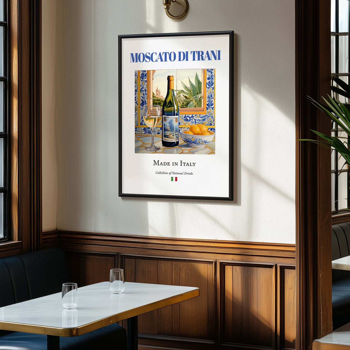 Moscato di Trani – Italian Dessert Wine, Vinoteca Illustration, clean layout with no caption