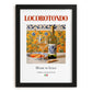Locorotondo – Italian White Wine, Wine Bar Painting, in sleek black frame