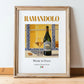 Ramandolo – Italian Dessert Wine, Wine Bar Print, in wooden frame leaning on the floor