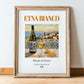 Etna Bianco – Italian White Wine, Vinoteca Print, in wooden frame leaning on the floor