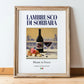 Lambrusco di Sorbara – Italian Sparkling Wine, Tasting Room Poster, in wooden frame leaning on the floor