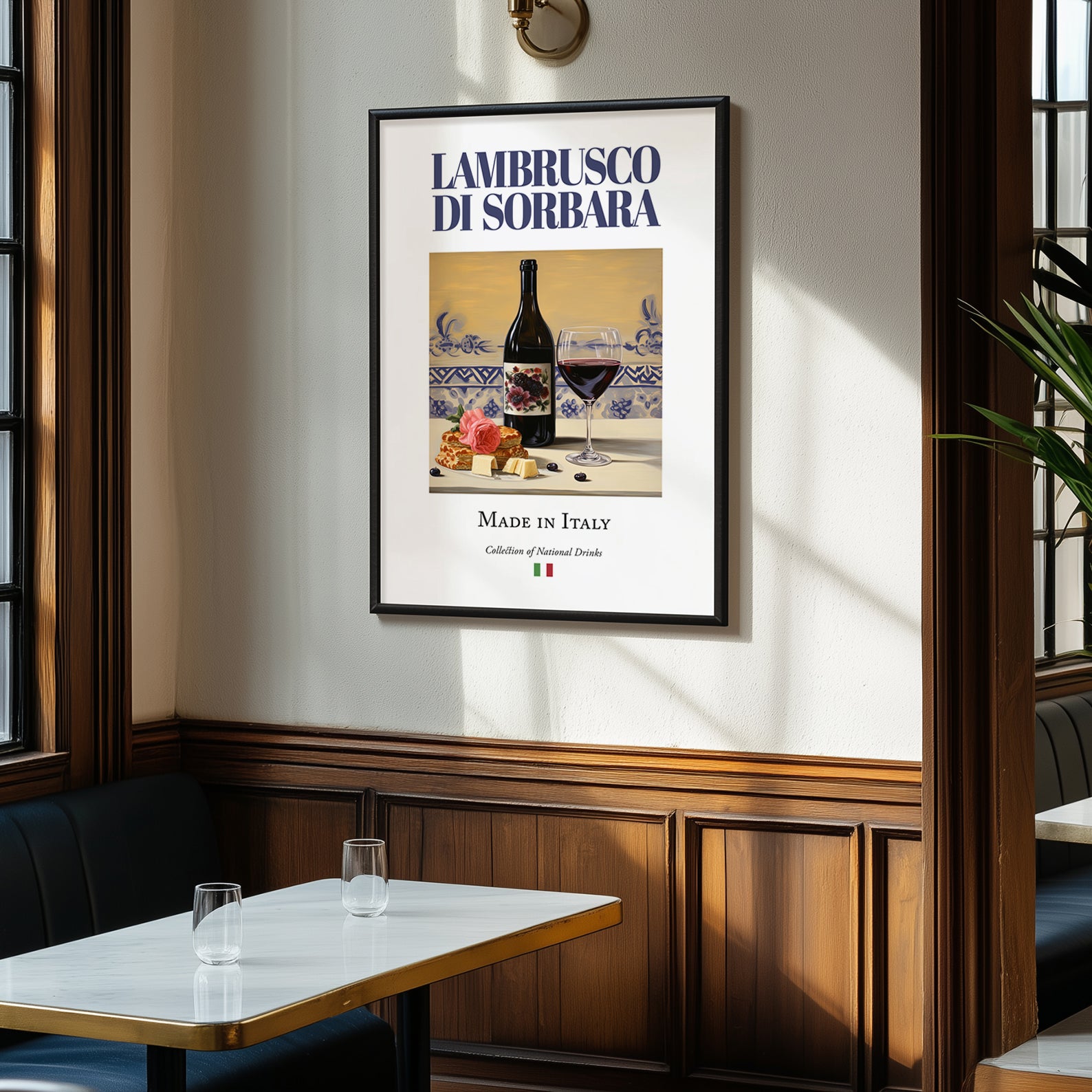 Lambrusco di Sorbara – Italian Sparkling Wine, Tasting Room Poster, clean layout with no caption