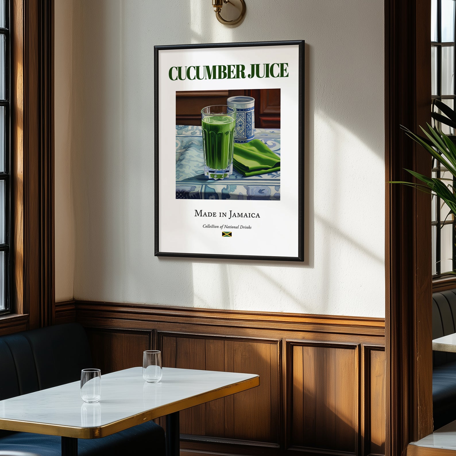 Cucumber Juice – Jamaican Beverage Drink, Rooftop Terrace Poster, clean layout with no caption