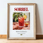 Sorrel – Jamaican Beverage Drink, Jazz Bar Print, in wooden frame leaning on the floor