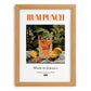 Rum Punch – Jamaican Cocktail Drink, Rooftop Terrace Wall Decor, set in oak frame