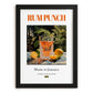 Rum Punch – Jamaican Cocktail Drink, Rooftop Terrace Wall Decor, in sleek black frame