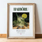 Haibōru – Japanese Cocktail Drink, Hotel Lobby Poster, in wooden frame leaning on the floor