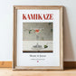 Kamikaze – Japanese Cocktail Drink, Beach Bar Print, in wooden frame leaning on the floor
