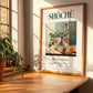 Shōchū – Japanese Spirit Drink, Rooftop Terrace Poster, no-text version framed in wood