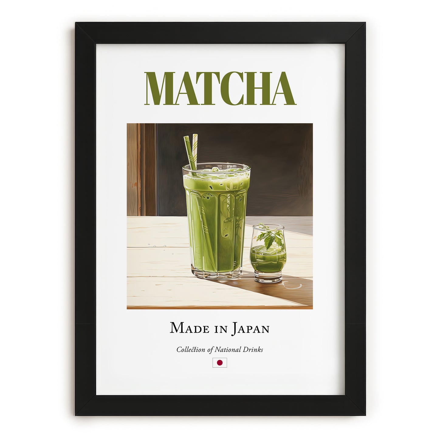 Matcha – Japanese Tea, Tea House Still Life, in sleek black frame