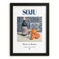 Soju – Korean Spirit Drink, Beach Bar Poster, in sleek black frame