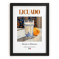 Licuado – Mexican Beverage Drink, Rooftop Terrace Poster, in sleek black frame