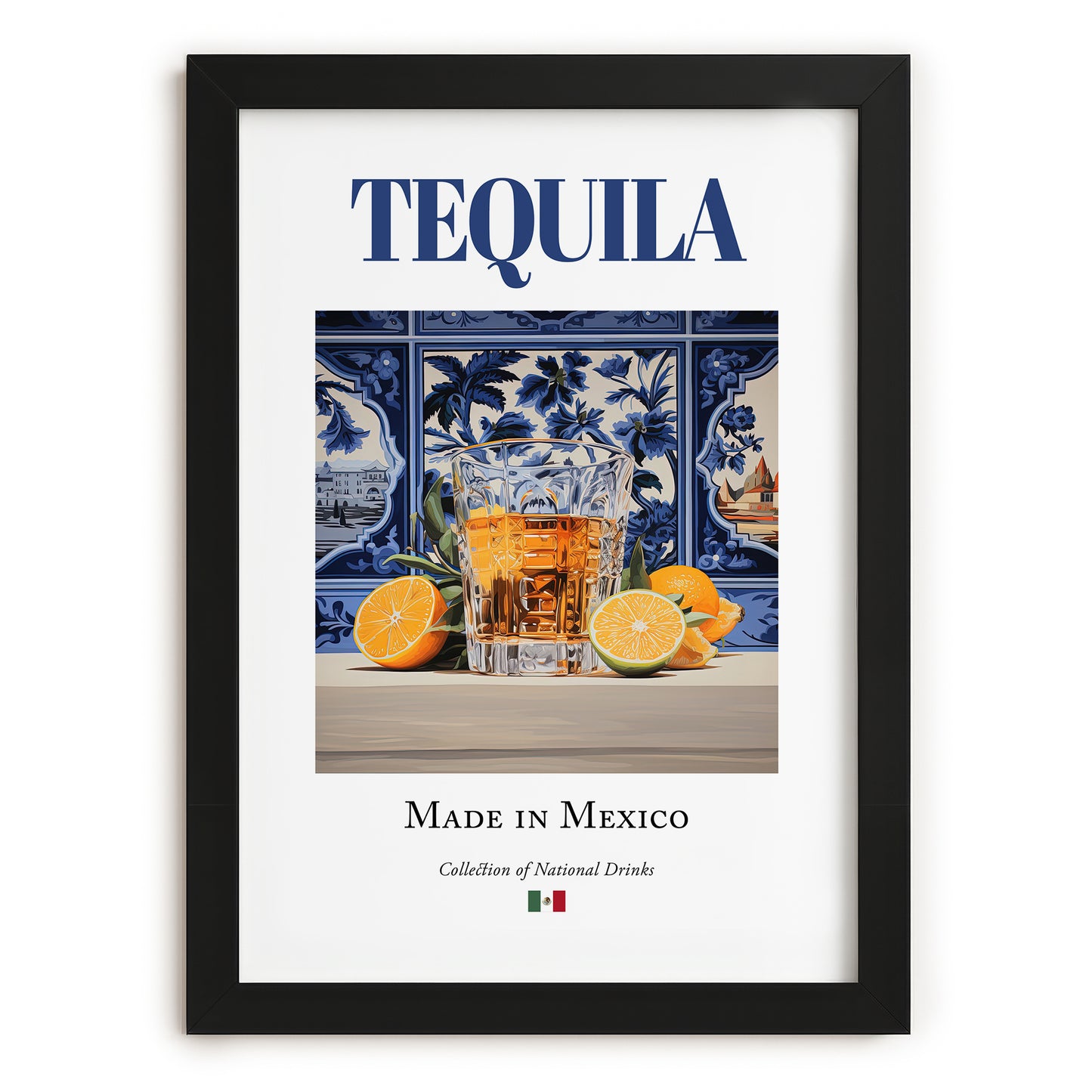 Tequila – Mexican Spirit Drink, Rooftop Terrace Poster, in sleek black frame