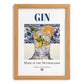 Gin – Dutch Spirit Drink, Hotel Lobby Wall Art, set in oak frame