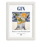 Gin – Dutch Spirit Drink, Hotel Lobby Wall Art, placed in minimal white frame