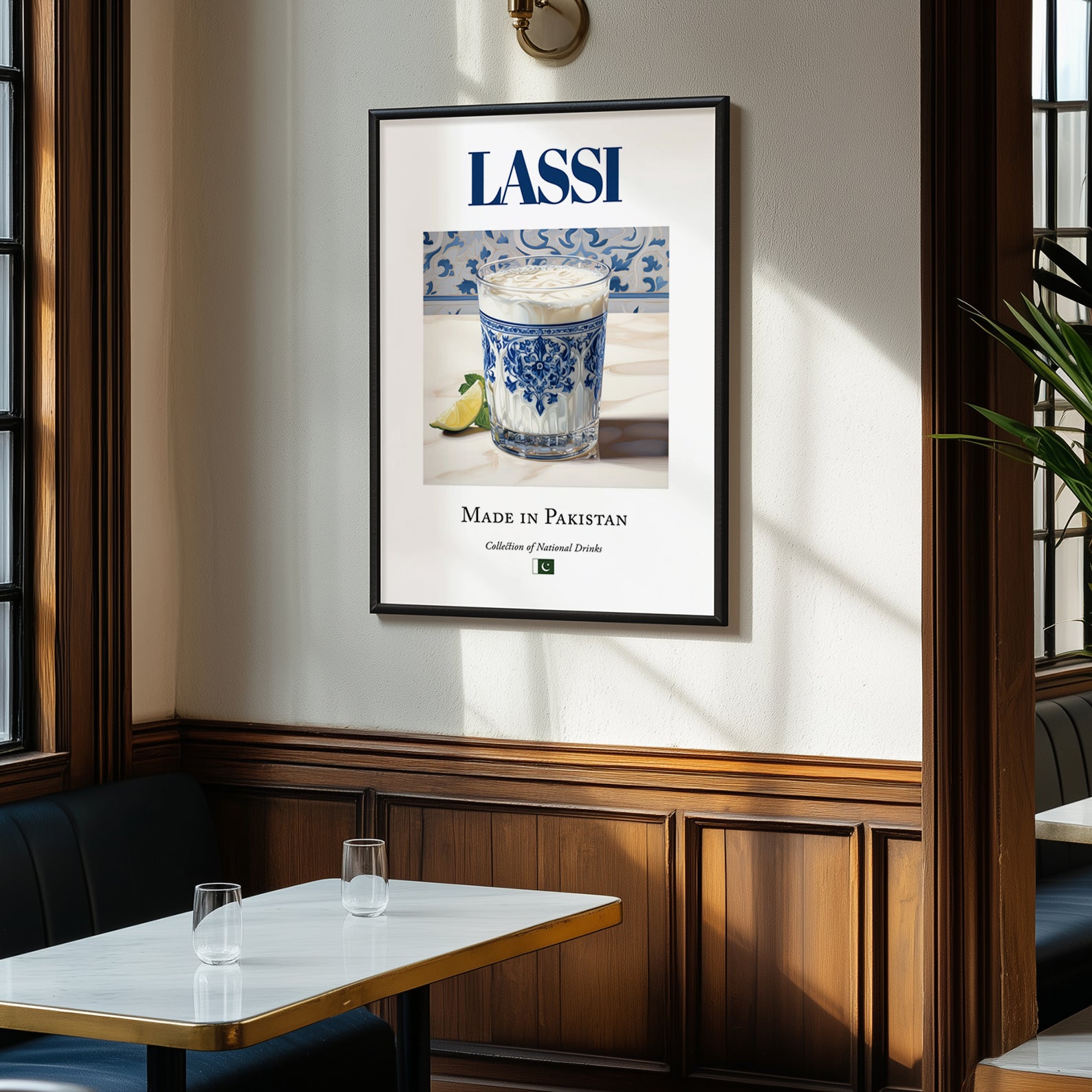 Lassi – Pakistani Beverage Drink, Hotel Lobby Wall Decor, clean layout with no caption