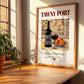 Tawny Port – Portuguese Dessert Wine, Wine Bar Wall Art, no-text version framed in wood