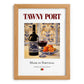 Tawny Port – Portuguese Dessert Wine, Wine Bar Wall Art, set in oak frame