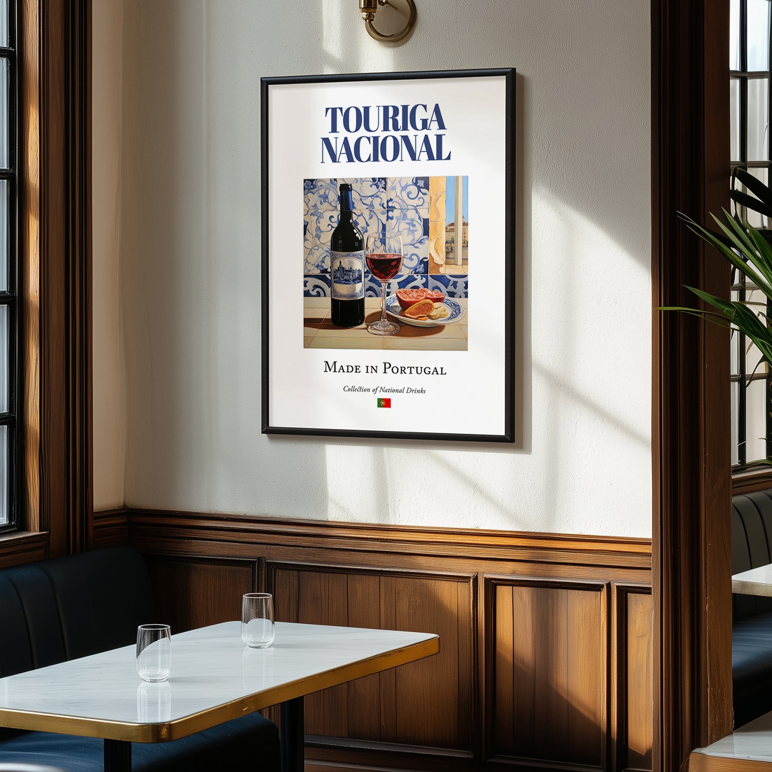 Touriga Nacional – Portuguese Red Wine, Tasting Room Illustration, clean layout with no caption