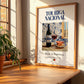 Touriga Nacional – Portuguese Red Wine, Tasting Room Illustration, no-text version framed in wood