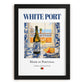 White Port – Portuguese Dessert Wine, Tasting Room Wall Decor, in sleek black frame