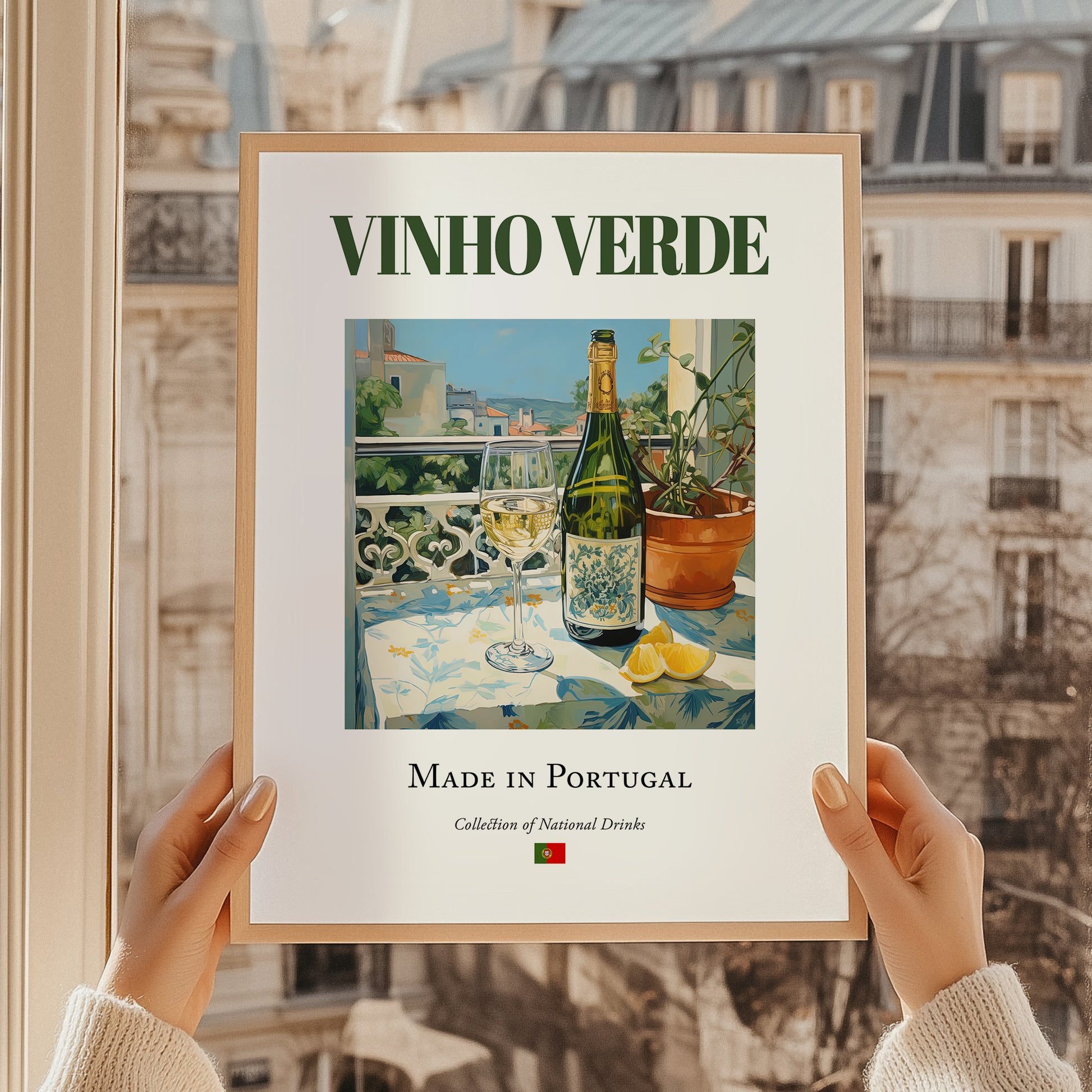 Vinho Verde – Portuguese White Wine, Vinoteca Wall Decor, styled in a charming Paris street view