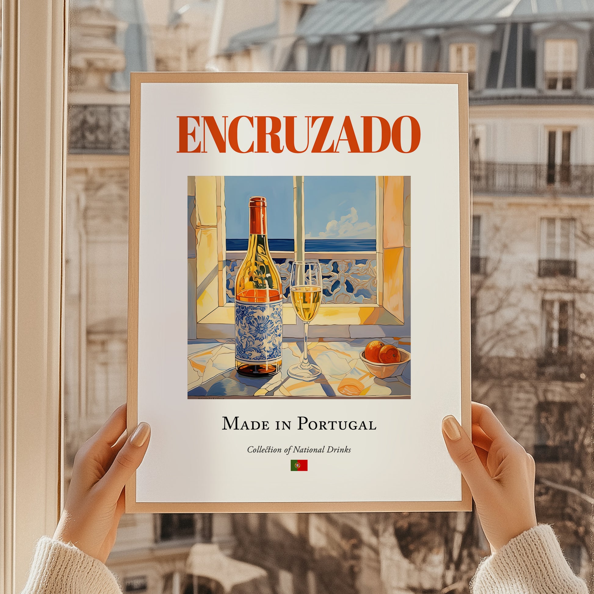 Encruzado – Portuguese White Wine, Bodega Wall Decor, styled in a charming Paris street view