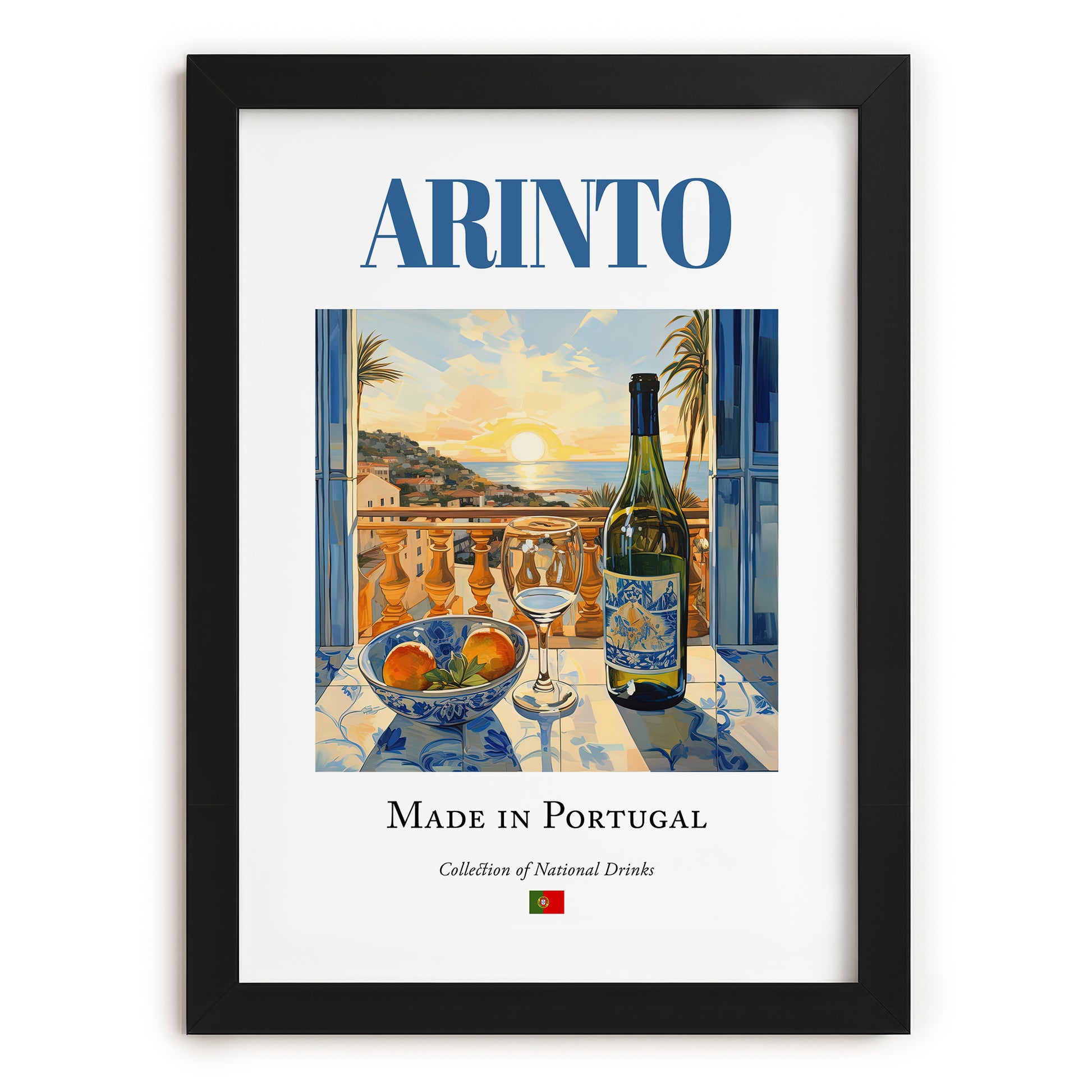 Arinto – Portuguese White Wine, Vinoteca Wall Art, in sleek black frame