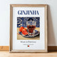 Ginjinha – Portuguese Spirit Drink, Rooftop Terrace Painting, in wooden frame leaning on the floor