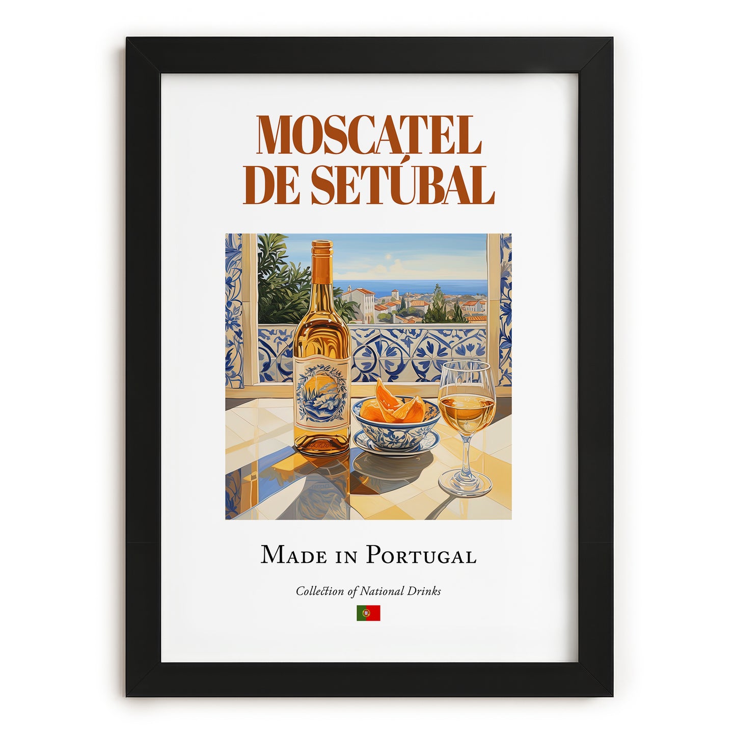 Moscatel de Setúbal – Portuguese Dessert Wine, Enoteca Art, in sleek black frame