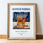 Scotch Whisky – Scottish Spirit Drink, Sky Bar Poster, in wooden frame leaning on the floor