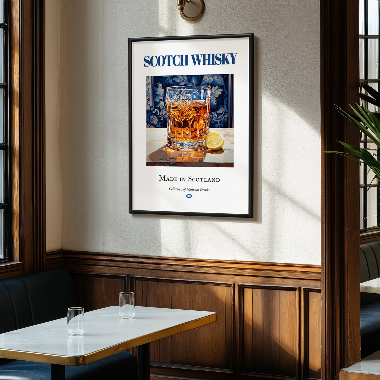Scotch Whisky – Scottish Spirit Drink, Sky Bar Poster, clean layout with no caption