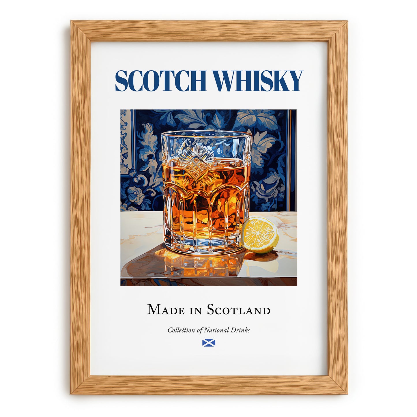 Scotch Whisky – Scottish Spirit Drink, Sky Bar Poster, set in oak frame
