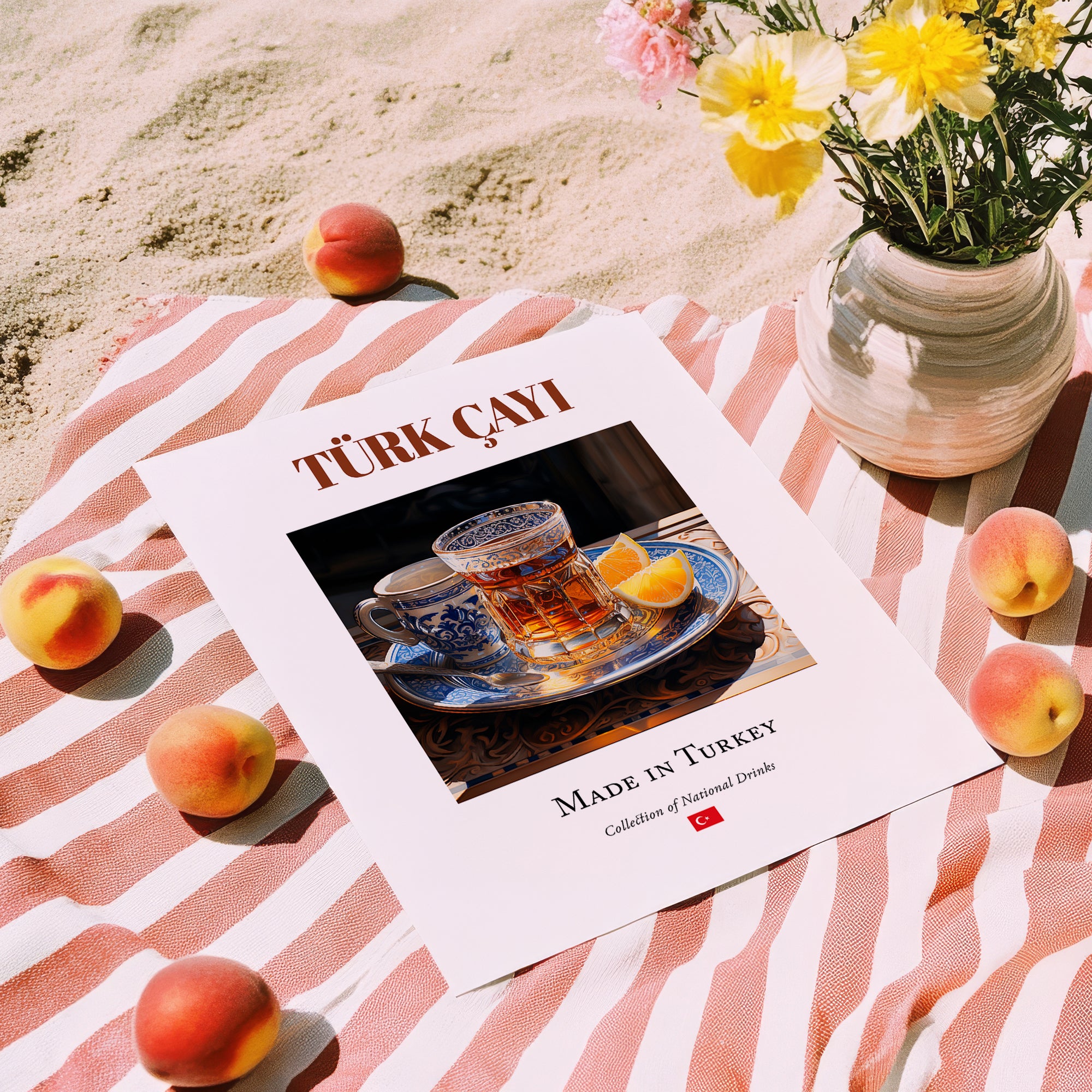 Türk çayı (Turkish Tea) – Turkish Tea, Chashitsu Print, unframed on coastal sand
