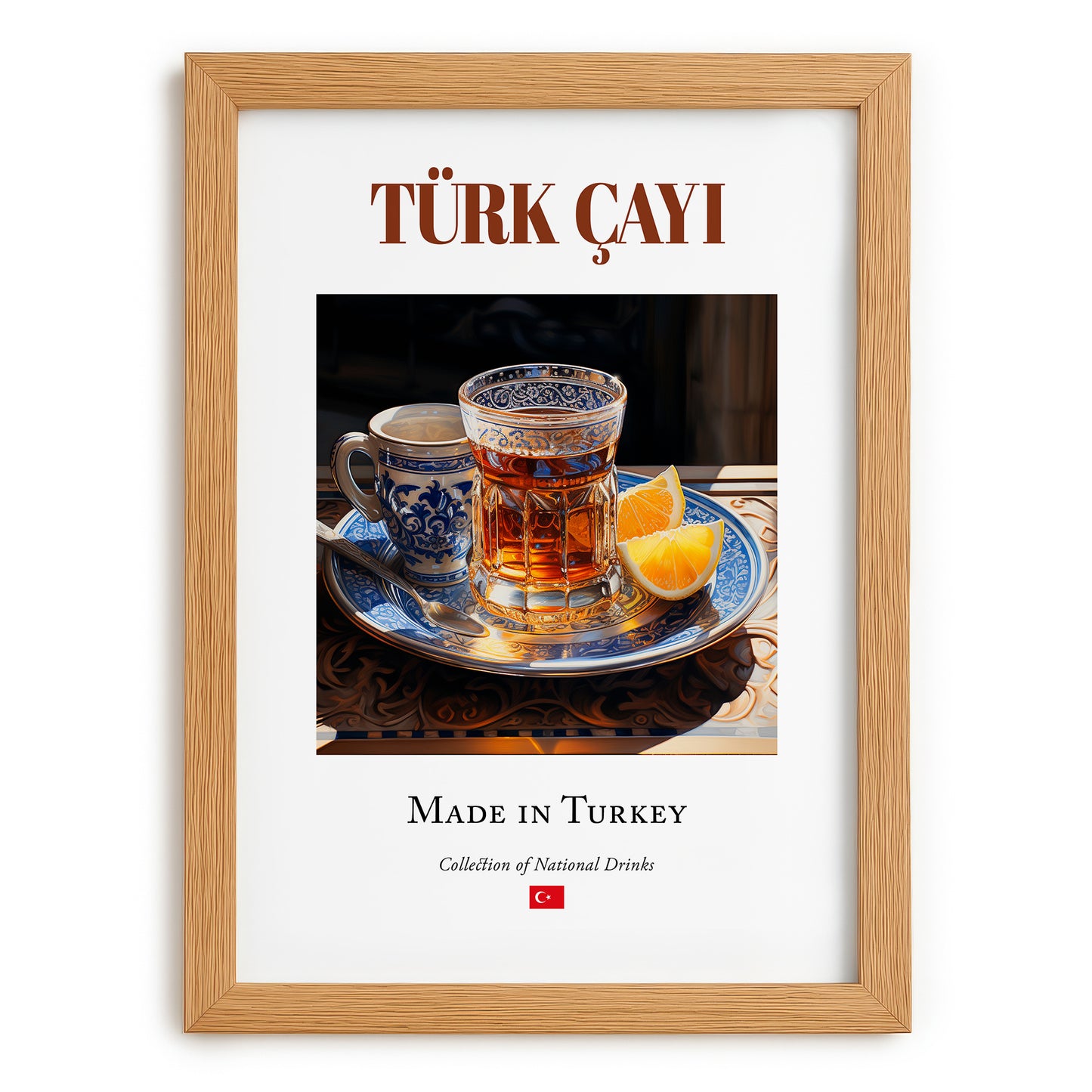 Türk çayı (Turkish Tea) – Turkish Tea, Chashitsu Print, set in oak frame