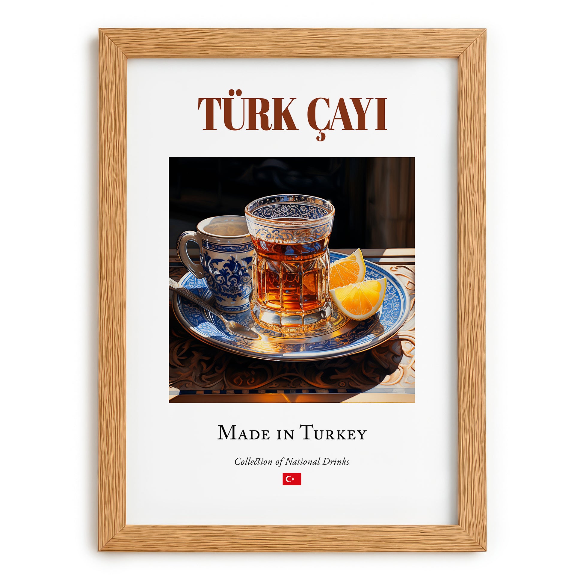 Türk çayı (Turkish Tea) – Turkish Tea, Chashitsu Print, set in oak frame