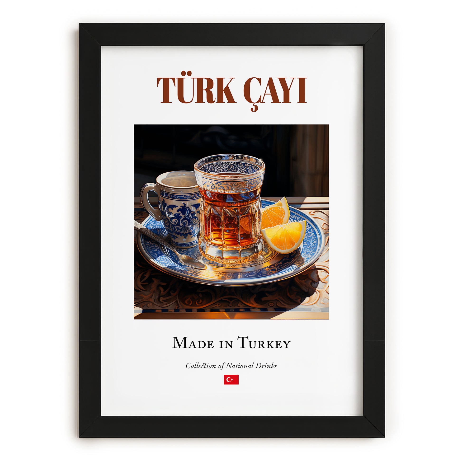 Türk çayı (Turkish Tea) – Turkish Tea, Chashitsu Print, in sleek black frame