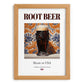 Root Beer – American Beverage Drink, Speakeasy Print, set in oak frame