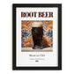 Root Beer – American Beverage Drink, Speakeasy Print, in sleek black frame