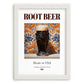 Root Beer – American Beverage Drink, Speakeasy Print, placed in minimal white frame