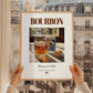 Bourbon – American Spirit Drink, Cocktail Lounge Wall Art, styled in a charming Paris street view